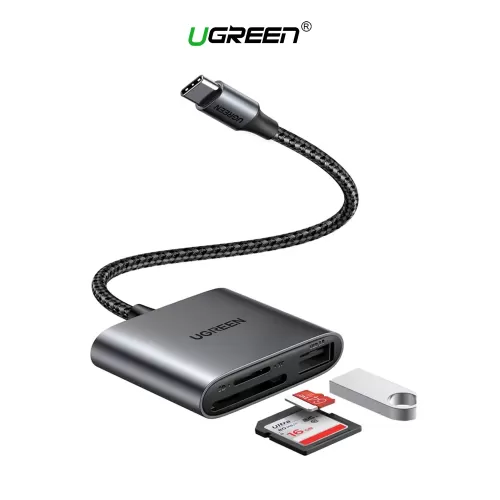 Lector de Tarjetas UGREEN 3 en 1 USB-C Type C a USB SD TF Tablet iPad Laptop Macbook