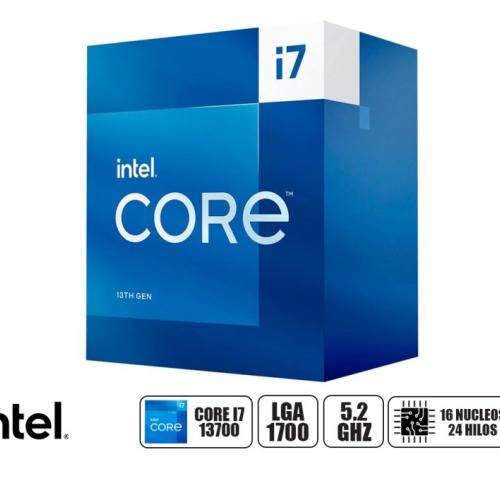 PROCESADOR INTEL CORE I7 13700 2.1 GHZ HASTA 5.2GHZ, 30MB, 16 NUCLEOS, GRAFICA INTEGRADA, LGA 1700, CON COOLER