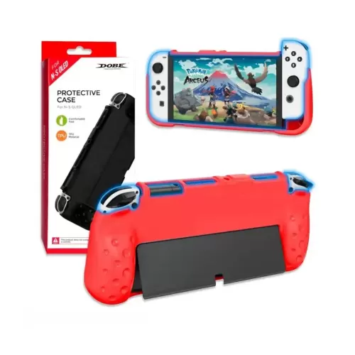 CASE PROTECTOR PARA NINTENDO SWITCH OLED ROJO DOBE TNS-1142