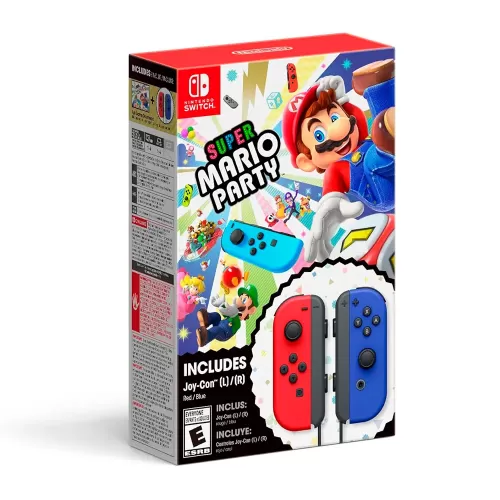SUPER MARIO PARTY + CONTROLES JOYCON ( ROJO Y AZUL )